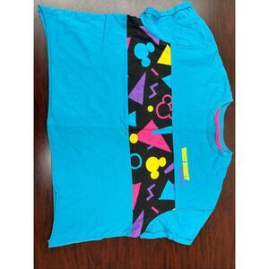 Walt Disney World Retro Blue Short Sleeve Cropped Tee Size X-Large